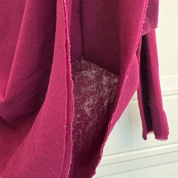 FUZZI BY JEAN PAUL GAULTIER OFF SHOULDER MESH LONGSLEEVE PURPLE WOOL SMALL - Picture 6 of 6